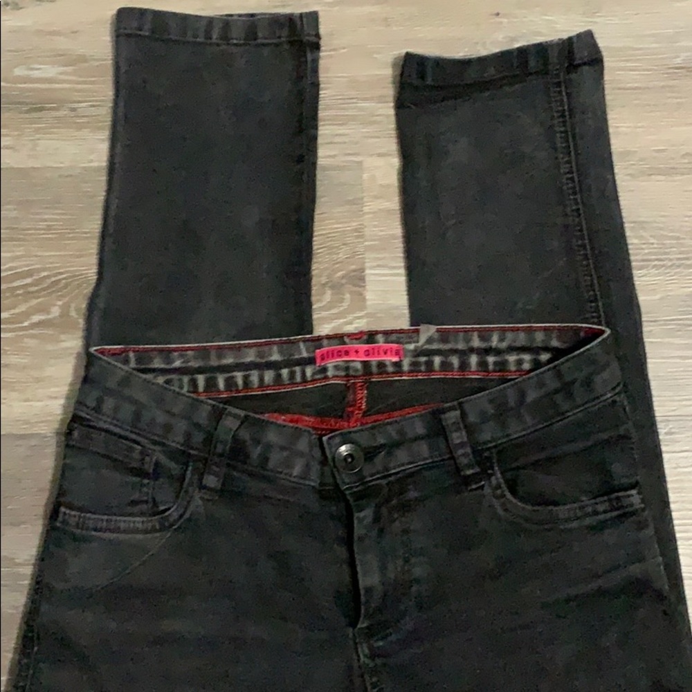 Alice and Olivia black denim size 6